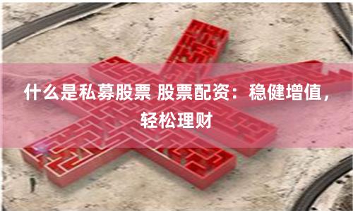 什么是私募股票 股票配資：穩健增值，輕松理財